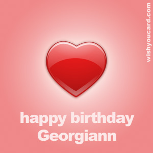 happy birthday Georgiann heart card