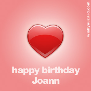 happy birthday Joann heart card