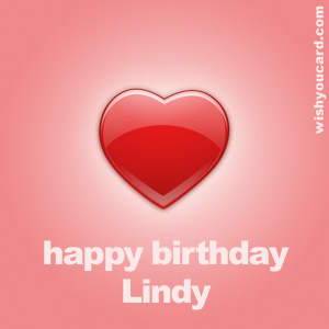 happy birthday Lindy heart card