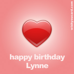 happy birthday Lynne heart card