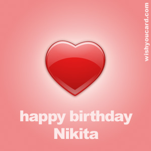 happy birthday Nikita heart card
