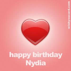 happy birthday Nydia heart card