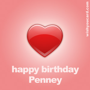 happy birthday Penney heart card