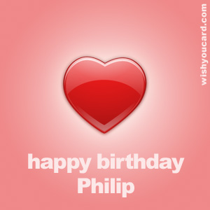 happy birthday Philip heart card