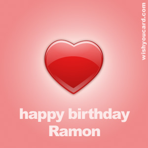 happy birthday Ramon heart card
