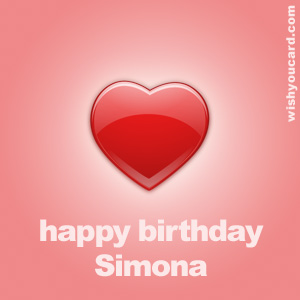 happy birthday Simona heart card