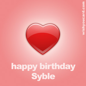 happy birthday Syble heart card