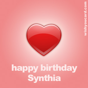 happy birthday Synthia heart card