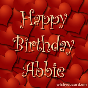 happy birthday Abbie hearts card