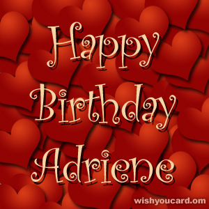 happy birthday Adriene hearts card