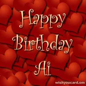 happy birthday Ai hearts card