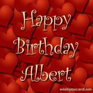 happy birthday Albert hearts card
