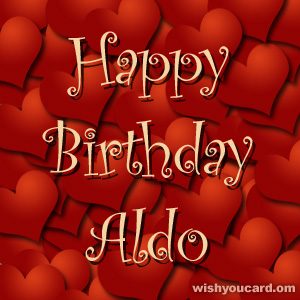 happy birthday Aldo hearts card