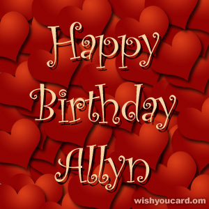 happy birthday Allyn hearts card