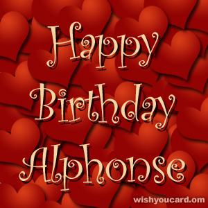 happy birthday Alphonse hearts card