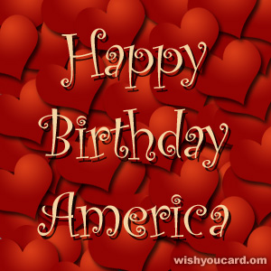 happy birthday America hearts card