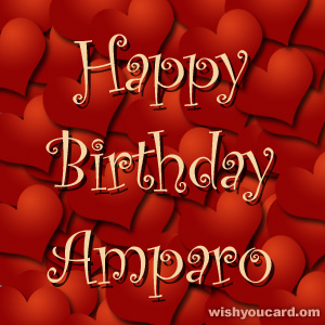 happy birthday Amparo hearts card
