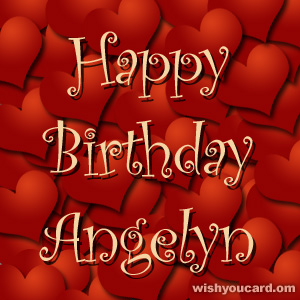 happy birthday Angelyn hearts card