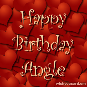happy birthday Angle hearts card
