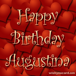 happy birthday Augustina hearts card