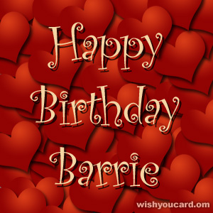 happy birthday Barrie hearts card