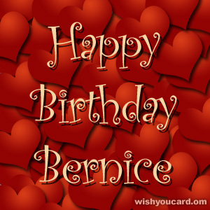 happy birthday Bernice hearts card