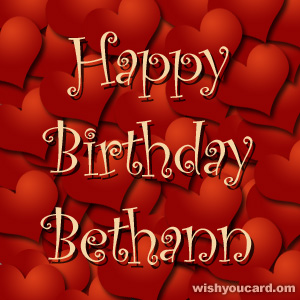 happy birthday Bethann hearts card