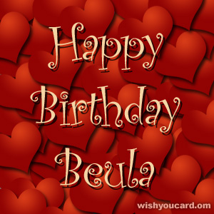 happy birthday Beula hearts card