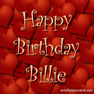 happy birthday Billie hearts card