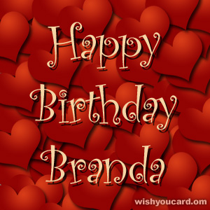 happy birthday Branda hearts card