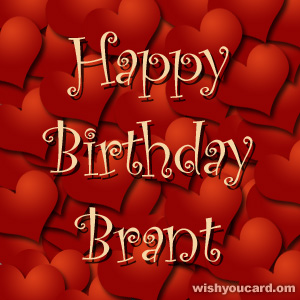 happy birthday Brant hearts card