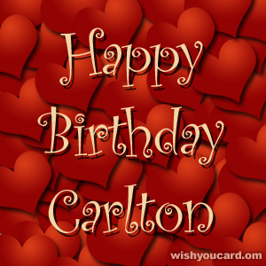happy birthday Carlton hearts card