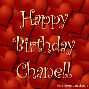 happy birthday Chanell hearts card