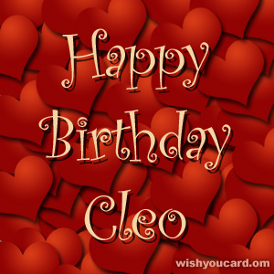 happy birthday Cleo hearts card
