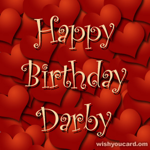 happy birthday Darby hearts card