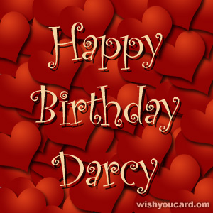 happy birthday Darcy hearts card