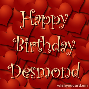 happy birthday Desmond hearts card