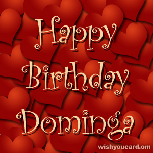 happy birthday Dominga hearts card