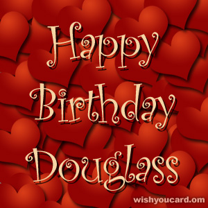 happy birthday Douglass hearts card