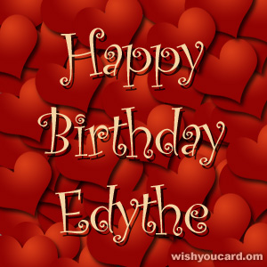 happy birthday Edythe hearts card