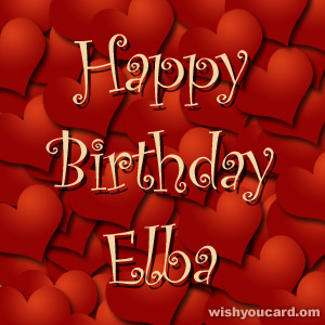 happy birthday Elba hearts card