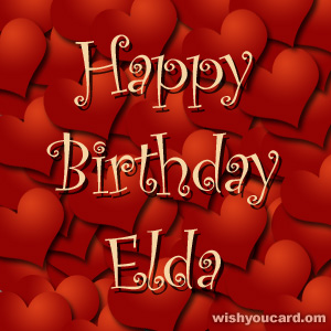 happy birthday Elda hearts card