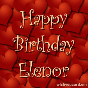 happy birthday Elenor hearts card