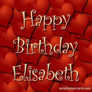 happy birthday Elisabeth hearts card