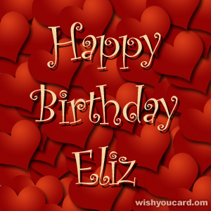 happy birthday Eliz hearts card
