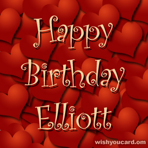 happy birthday Elliott hearts card