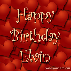 happy birthday Elvin hearts card