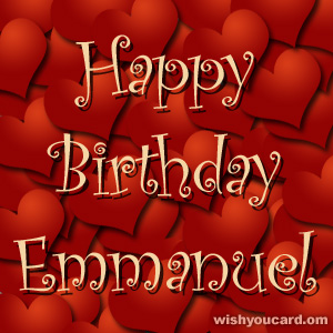 happy birthday Emmanuel hearts card