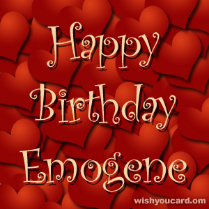 happy birthday Emogene hearts card