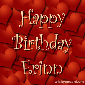happy birthday Erinn hearts card